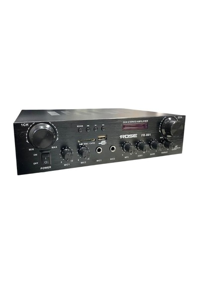 Rose Fr-801 2x100 Watt 2 Zone Trafolu Stereo Anfi Mp3, Bluetooth, Sd Kart 2 Mikrofon Girişli Kumandalı
