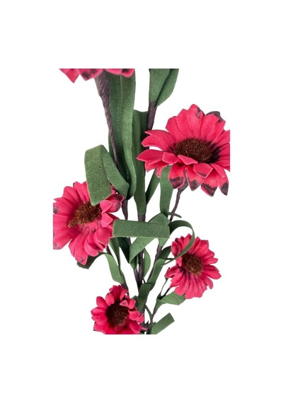 Yapay Çiçek Lateks Papatya Dalı Fuşya 6 Çiçekli 60 Cm Gerçek Dokulu Dekoratif Çiçek Fusya