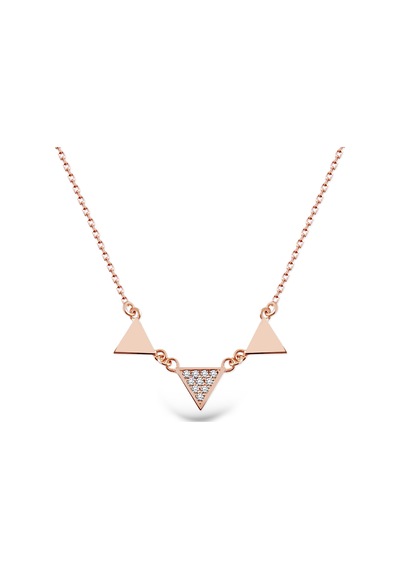 Kuyumcudukkani Üç Sıra Üçgen Kolye-37134-r-w Rose Gold