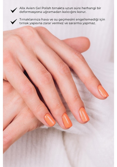 Alix Avien Turuncu Yavruağzı Kalıcı Oje 103-yoğun Renk Veren Jel Oje 12 Ml-nail Uv Gel Polish 103