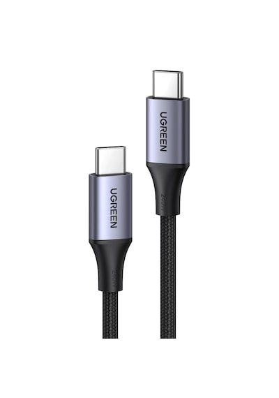 Ugreen 15311 USB-C 240 W Örgülü Hızlı Şarj Kablosu Siyah 1 M