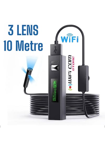 3 Lensli Wifi Yılan Kamera 10 Metre