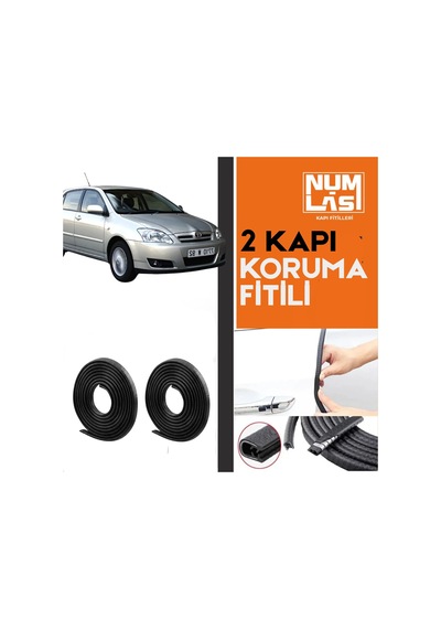 Toyota Corolla Hatchback 2000-2006 İki Kapı Koruma Fitili Siyah Renk Numlas-a Kalite-nm2837