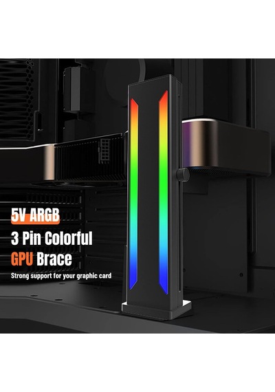Rgb Gpu Destek Braketi, Manyetik Tabanlı Grafik Kartı Gpu Destek Desteği, Kaydırılabilir 5v 3 Pin Gpu Standı Renkl