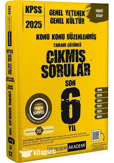 Pegem 2025 Kpss Gy Gk Son 6 Yıl Çıkmış Çözümlü Sorular