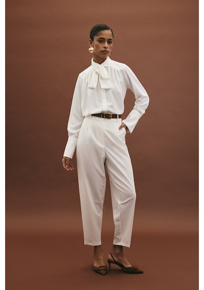 Sateen Lena Havuç Pantolon - Ekru-136962 Ekru