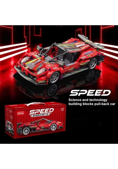 Speed Racing Pro Kırmızı Yarış Arabası Yapım Seti 513 Parça Spor Araba Blok Oyuncağı