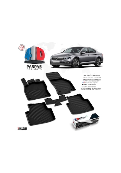 Vw Passat B8.5 4D Havuzlu Paspas 2019 Ve Üzeri A+Kalite