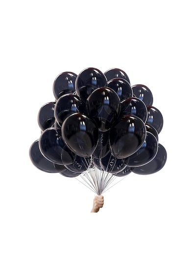 Metalik Balon Siyah 50 Adet Siyah