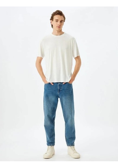 Koton Erkek T-shirt 5sam10032hk-30613 BEYAZ