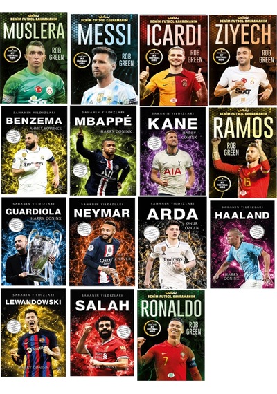Sahanın Yıldızları - Benim Futbol Kahramanım Ronaldo Futbolcu Kartı Poster Hediyeli Toplam 15 Kitap