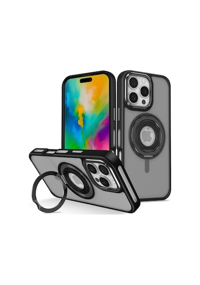 Joko Apple iPhone Uyumlu  16 Pro Uyumlu Banza Magsafe Standlı Kapak - Siyah