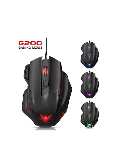 G200 Rgb Işıklı 7 Tuşlu 2400 Dpı Ergonomik Gaming Oyuncu Mouse - Çift Ateş Özellikli