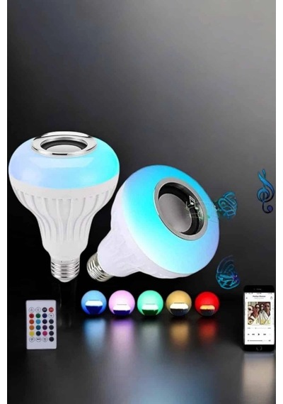 Hubrendy Tekno Kablosuz Bluetooth Hoparlör Led Lamba