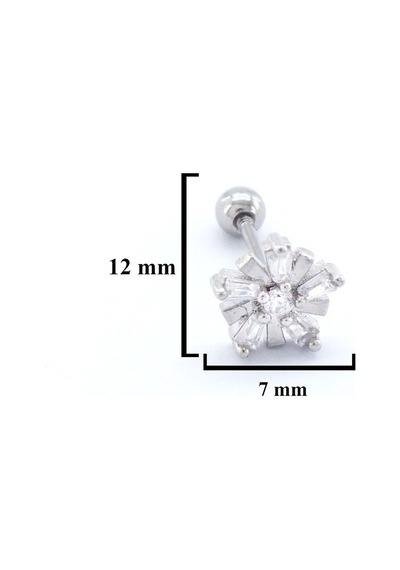 Ferizz 316l Çelik Zirkon Taşlı Çiçek Piercing Prc-176