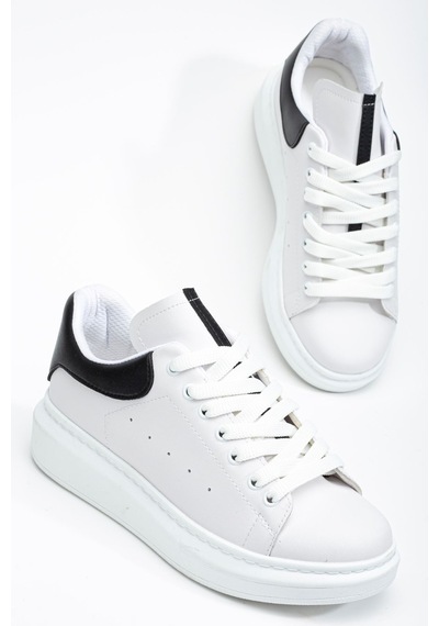 Fersatie Beyaz - Siyah Kadın Sneaker Günlük Ayakkabı Beyaz