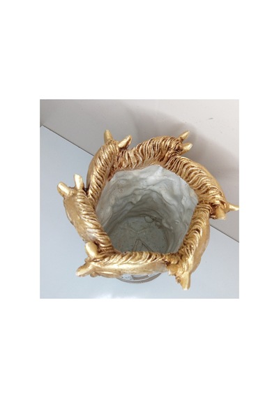 Atlı Vazo Polyester Vazo Aksesuar El Boyama Beyaz - 521880270 Beyaz