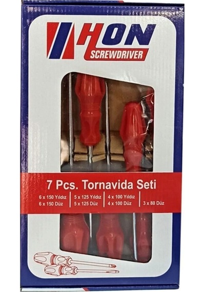 Hon Tornavida 7 Parça Tornavida SetiFarklı Boyutlarda