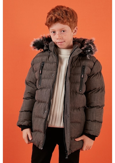 Lela Içi Peluş Astarlı Çıkarılabilir Kapüşonlu Cepli Kışlık Erkek Çocuk Mont 5760024 Gri Lela Içi Peluş Astarlı Çıkarılabilir Kapüşonlu Cepli Kışlık Erkek Çocuk Mont 5760024 Gri