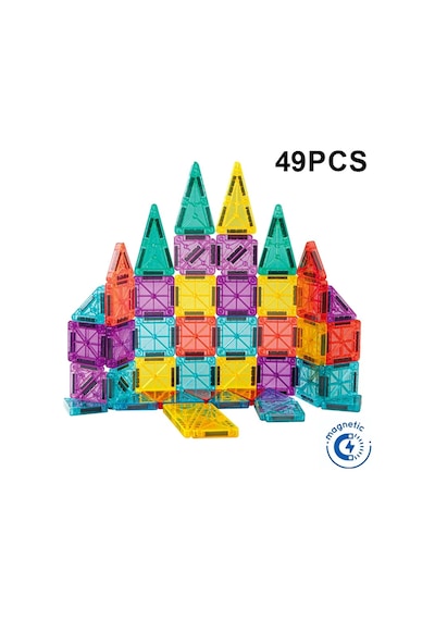 Seyahat Tipi Metal Kutulu Mini Magnetic Yapı Blokları 3d Puzzle 49 Parça