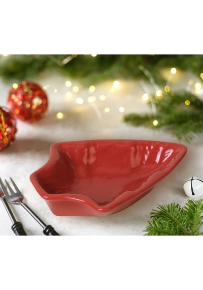 Keramika Cerezlık Cam 17 Cm Kırmızı Bayrak 506 A