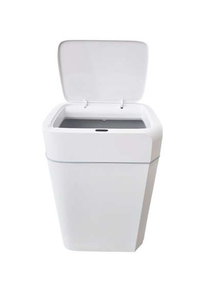 Sensörlü Otomatik Plastik Çöp Kovası 18 Litre + Deterjan Hazneli Silikon Klozet Fırçası Beyaz