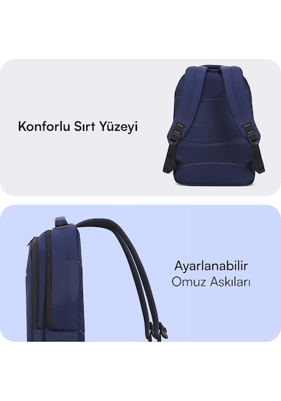 Mack Mcc-006bl 15.6 Offıce Notebook Sırt Çantası Lacivert siyah