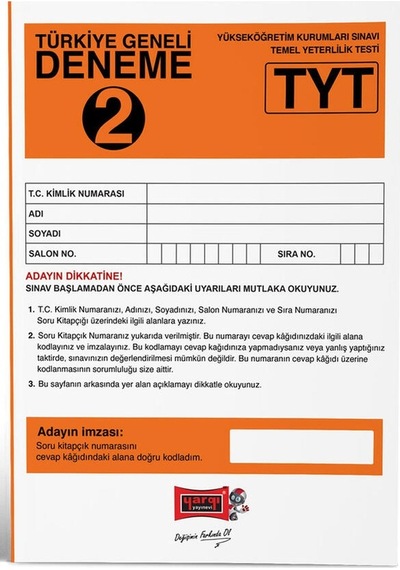 Yargı Yayınları Tyt Türkiye Geneli Deneme 2/Kolektif