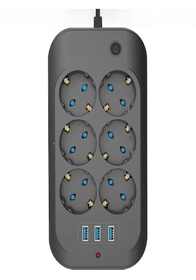 Ftr11 3xusb 6xsoket Termal Akım Korumalı 2 Metre Uzatma Kablolu A