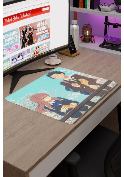 Koe No Katachi Kaymaz Dikişli Kauçuk Oyuncu Mousepad V5 - 48x40 Xl Gaming Mouse Pad Fare Altlığı