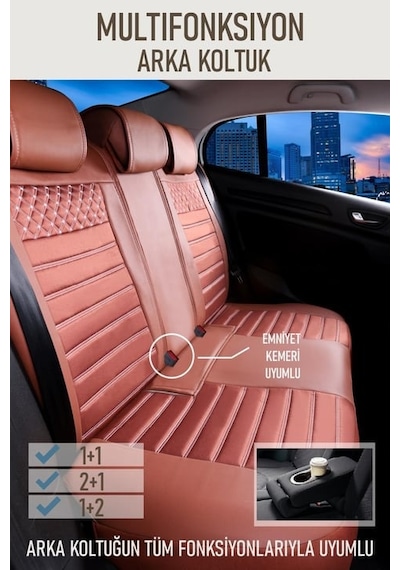 Tata Xenon Oto Koltuk Kılıfı Ön Arka Set Plus Serisi Tarçın Fs