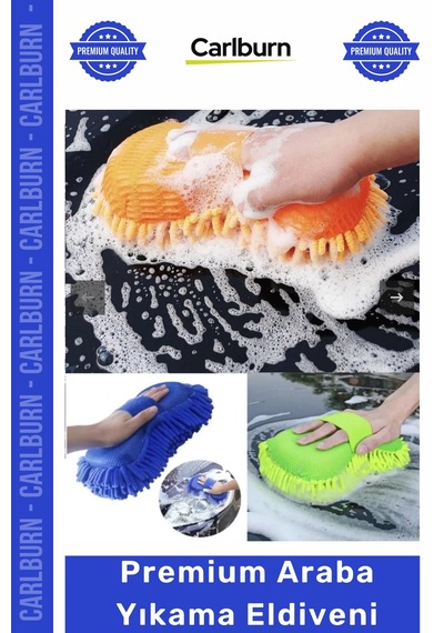 Eldiven Mikrofiber Çizmez Oto Bakım Lüks Köpüklü Yumuşak Süngerli Premium Araba Yıkama Eldiveni