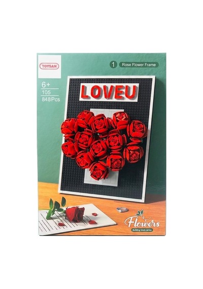 Toysan Flowers Loveu Gül Çiçekli Çerçeve Yapı Blok Seti 848 Parça 1051