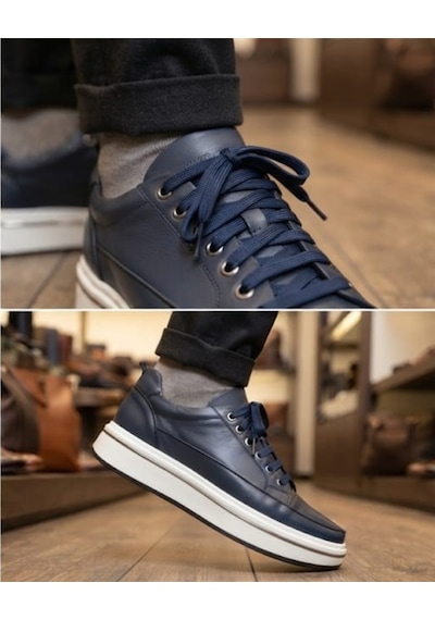 Voyager M1053 Erkek Lacivert Tafta 39-44 Deri Günlük Spor Ayakkabı