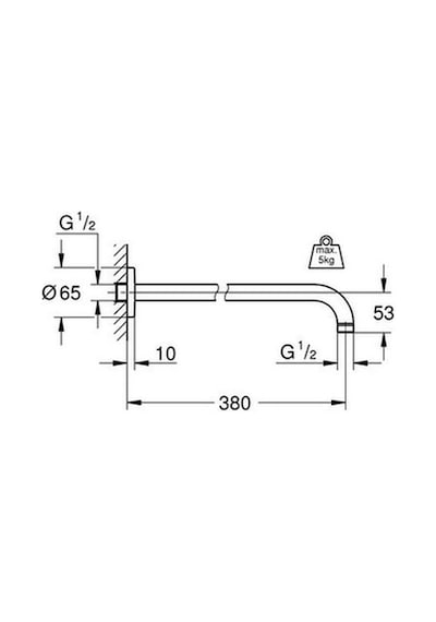 Grohe Rainshower Tepe  Duşu Dirseği Duvardan 380 MM - 28361000 Krom