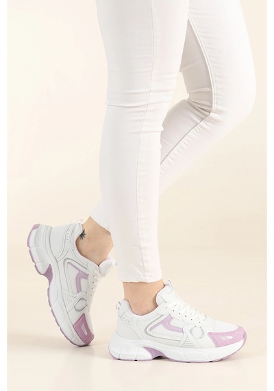 Mcdark Kadın Beyaz Lila Günlük Sneaker Spor Ayakkabı