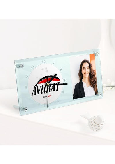 Kişiye Özel Avukat Temalı Masaüstü Cam Saat - 7