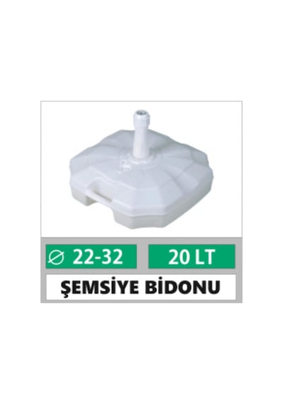 Şemsiye Bidonu 20 Litre Beyaz