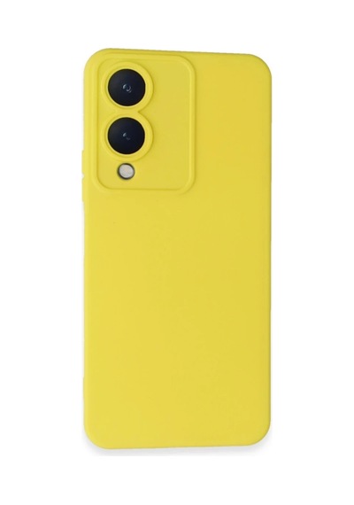 Vivo Y17s Kılıf Nano İçi Kadife Silikon - Sarı 0.2M-Çok Renkli