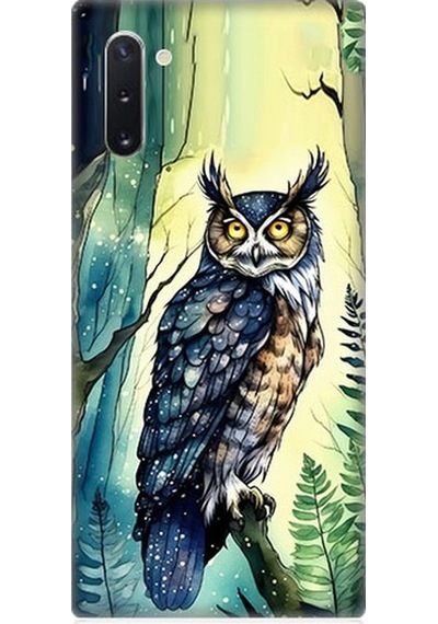 Samsung Galaxy Note 10 Uyumlu Gece Ve Baykuş Desenli Silikon Kılıf