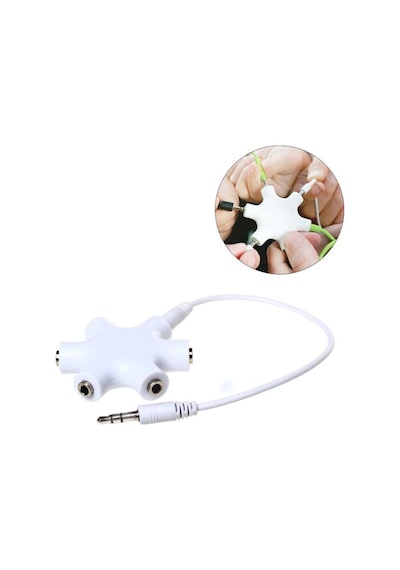 Kulaklık Çoklayıcı 5 Port 3.5Mm Çoğaltıcı Apple Uyumlu iPhone iPad Samsung Lg