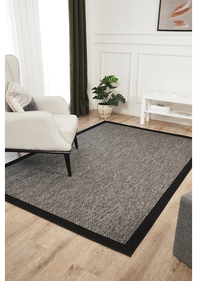Mariesse Home Kolay Temizlenen Yıkanabilir Bordürlü Sisal Halı Gri