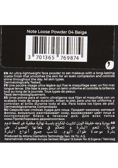 Cosmetics Loose Powder 04 Beige Makyaj Sabitleyici Matlaştırıcı Toz Pudra Diğer