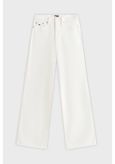 Tommy Jeans Pamuklu Wide Leg Fit Yüksek Bel Jeans Bayan Kot Pantolon Dw0dw22648 1d0 Beyaz
