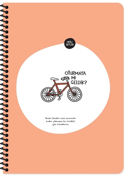 Hisli Şeyler A4 Çizgili Spiralli Stickerli Defter Oturmaya Mı Geldik