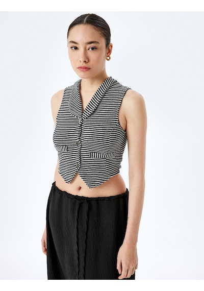 Koton V Yaka Düğmeli Slim Fit Crop Triko Yelek Siyah Çizgili 5sal90013ık Siyah Çizgili Siyah Koton V Yaka Düğmeli Slim Fit Crop Triko Yelek Siyah Çizgili 5sal90013ık Siyah Çizgili Siyah