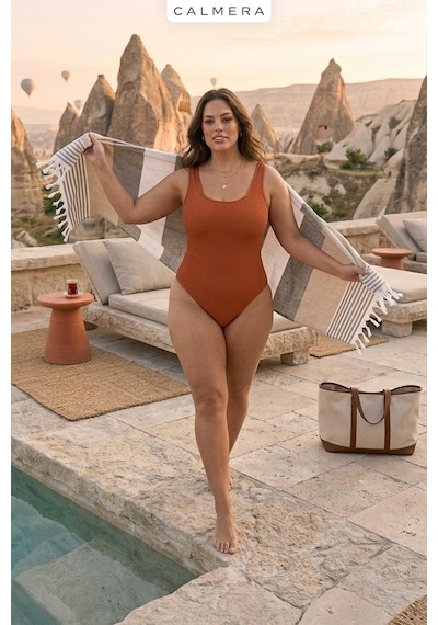 Calmera Natura Peştemal Pamuk - Doğal Saçaklı Plaj, Deniz, Havuz, Spa, Sauna, Spor, Seyahat Havlusu - Bej
