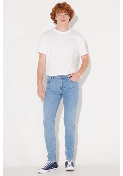 Lee Malone Skinny Fit Dar Kesim Düşük Bel Çok Dar Paça Mavi Erkek Esnek Jean Denim Kot Pantolon L736016404 Mavi