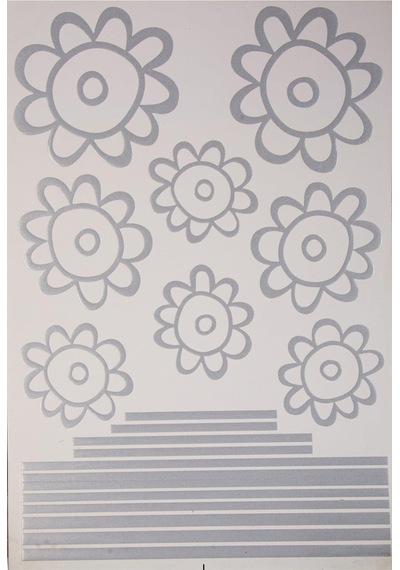 Defter Sticker,laptop Sticker Gri Papatyalı Pvc 48x33x0,5cm