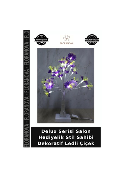 Delux Serisi Salon Hediyelik Stil Sahibi Dekoratif Ledli Çiçek Çok Renkli
